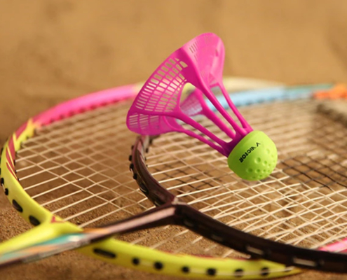 Raquette et volant de air badminton