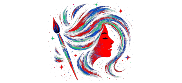 Un dessin d'une femme maquillée et coiffée